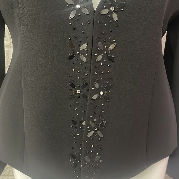 Kasper Black Embellished Jacket Size 8 - Picture 5 of 7